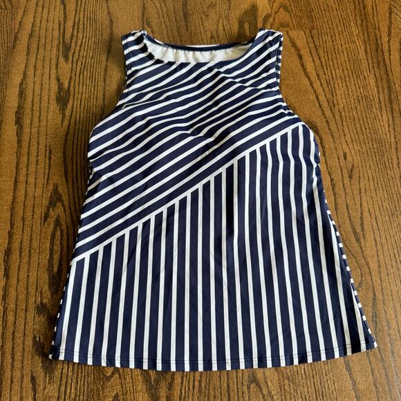 Lands' End Other - Lands End Womens Blue White Striped High Neck Tankini Swim Suit Top Size 8